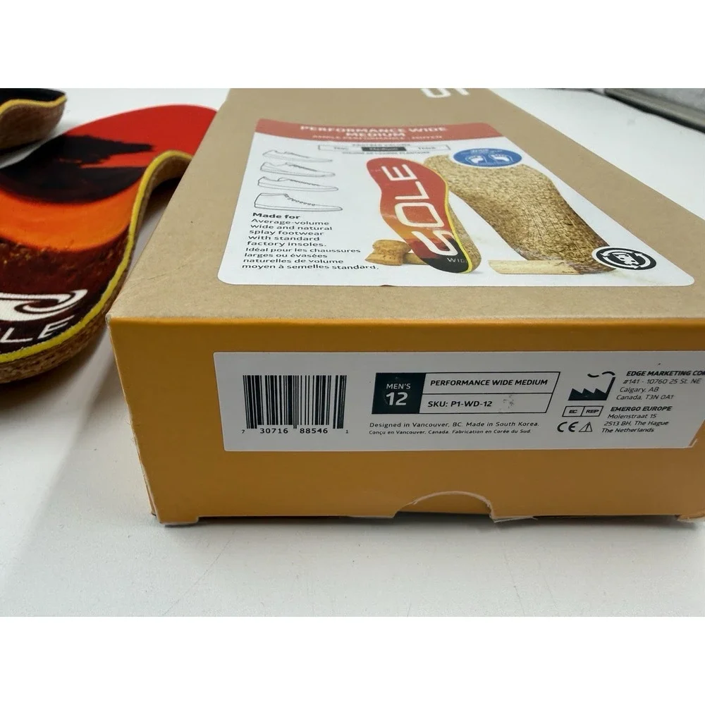Sole Performance Thin NEW! Corkbed‎ Insoles M 12 /W 14